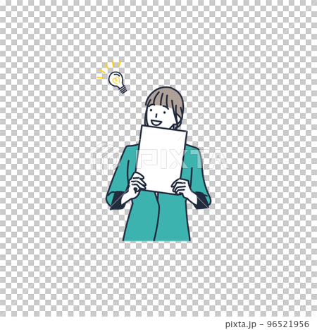 Illustration material of a young woman who had an idea Illustration material of a young woman who had an idea 96521956