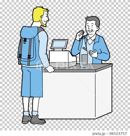A salesclerk who handles sales of products for foreigners inbound There is a line 96523757