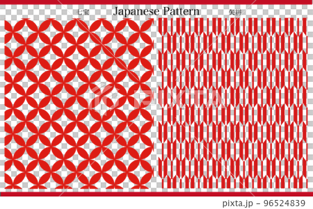Japanese pattern set that can be used as a background illustration Japanese pattern set that can be used as a background illustration 96524839