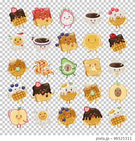 Breakfast Time Emoji Big Set 96525311