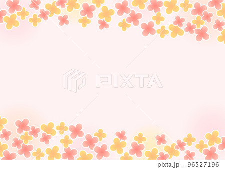 背景　花畑の枠　ピンク 96527196