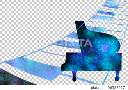 ピアノと鍵盤をデザインしコピースペースのあるシンプルなイラスト ピアノと鍵盤をデザインしコピースペースのあるシンプルなイラスト 96528917