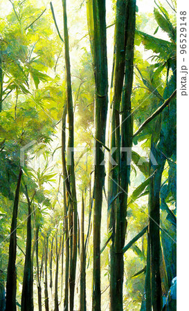 Bamboo Forest Tunnel Landscape Concept Map illustration 96529148