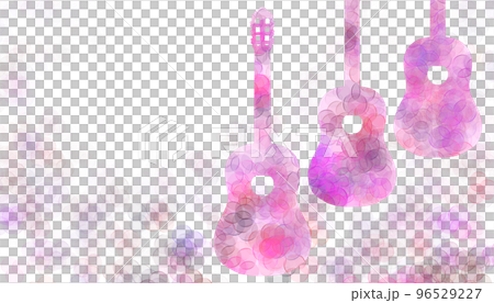 ギターをデザインしコピースペースのあるシンプルなイラスト 96529227