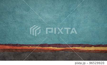 abstract landscape in blue and earth tones 96529920