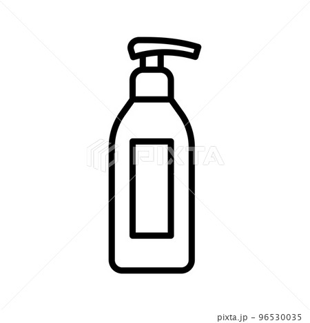 Cosmetic bottle icon. Gel, foam or liquid soap dispenser. Product Packing. 96530035