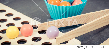 Colorful balls using for playing and development of kids motor skills Colorful balls using for playing and development of kids motor skills 96530519