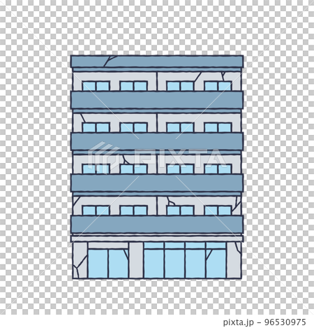 Illustration of a dilapidated apartment 96530975