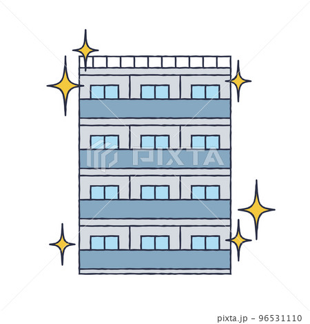 シンプルな綺麗なマンションのイラスト 96531110