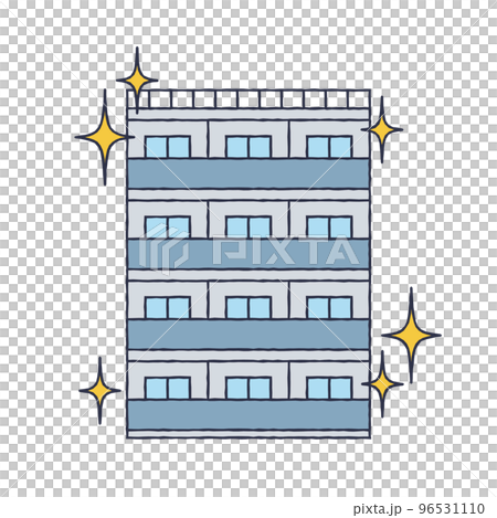 シンプルな綺麗なマンションのイラスト 96531110