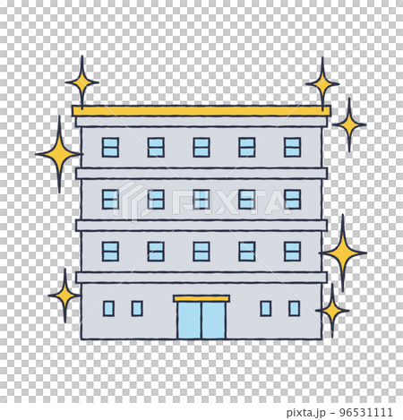 シンプルな綺麗なマンションのイラスト 96531111