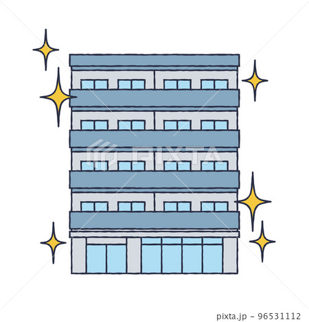 シンプルな綺麗なマンションのイラスト 96531112
