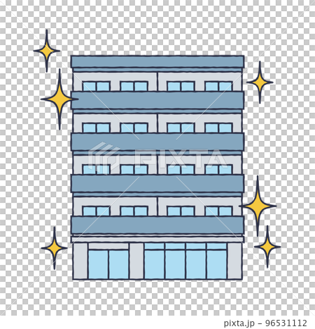 シンプルな綺麗なマンションのイラスト 96531112