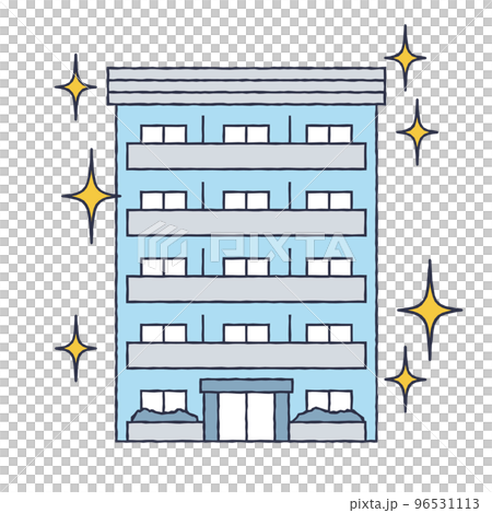 シンプルな綺麗なマンションのイラスト 96531113