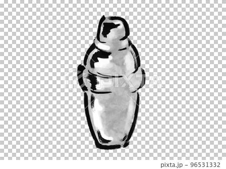 手繪日式插圖,製作雞尾酒的調酒器 手繪日式插圖,製作雞尾酒的調酒器 96531332