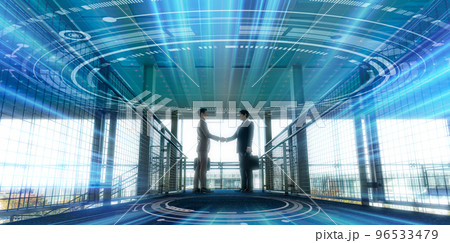 握手をする二人のビジネスマン 96533479