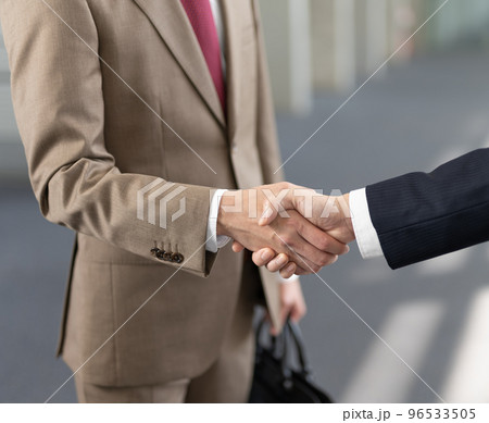 握手をする二人のビジネスマン 握手をする二人のビジネスマン 96533505