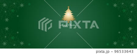 クリスマス背景テンプレート クリスマスツリーと雪の結晶 横長 クリスマス背景テンプレート クリスマスツリーと雪の結晶 横長 96533643
