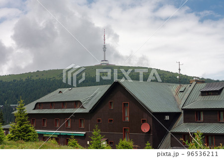 Mountain hotel under Praded , the highest hill of Jesenik mountains, Czech republic. Mountain hotel under Praded , the highest hill of Jesenik mountains, Czech republic. 96536211