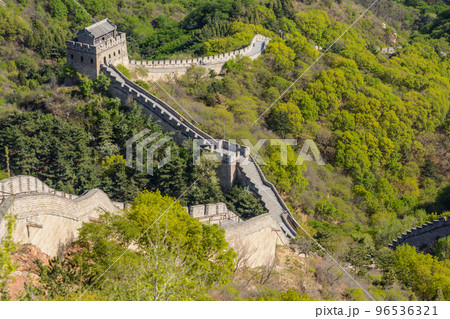 beautiful view of the mountains and the wall. Great Wall. the great man-made structure. beautiful view of the mountains and the wall. Great Wall. the great man-made structure. 96536321