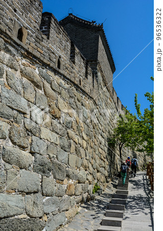 fortress wall with battlements. The Great Wall 96536322