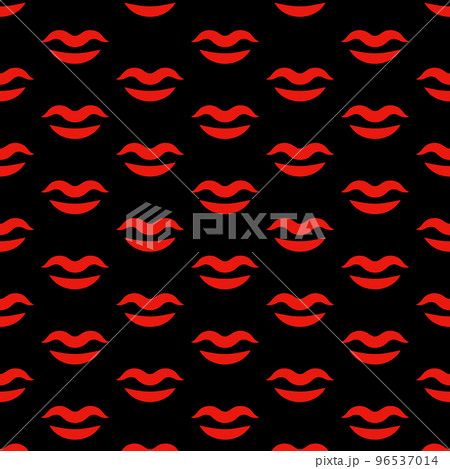 seamless pattern with lips or kisses. vector. 96537014