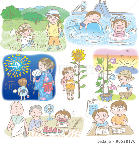 夏休みの子どもとイベント	 96538176