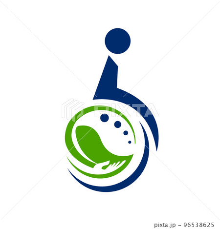 man on wheelchair caring for disability logo design vector illustration man on wheelchair caring for disability logo design vector illustration 96538625