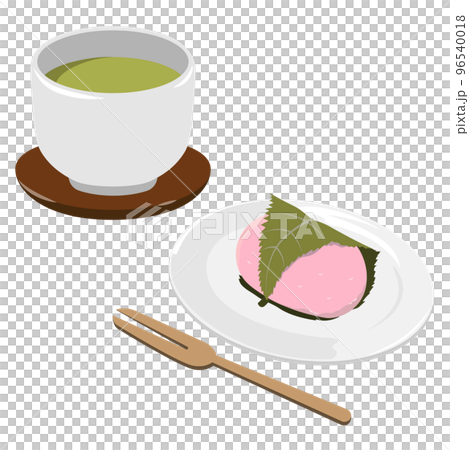 Sakuramochi, Domyoji and green tea 96540018