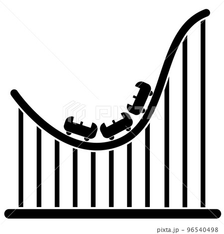 Roller coaster track icon on white background. Roller coaster attraction sign. Amusement park roller coaster. flat style. Roller coaster track icon on white background. Roller coaster attraction sign. Amusement park roller coaster. flat style. 96540498