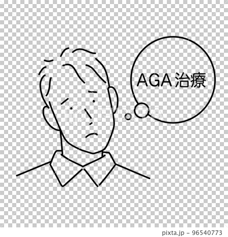 考慮接受 AGA 治療的頭髮稀疏的男性 96540773