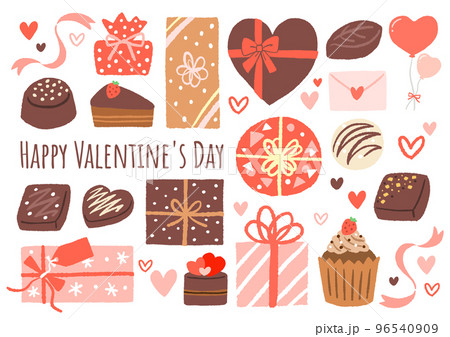 バレンタインのモチーフイラスト 96540909