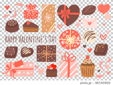 バレンタインのモチーフイラスト 96540909