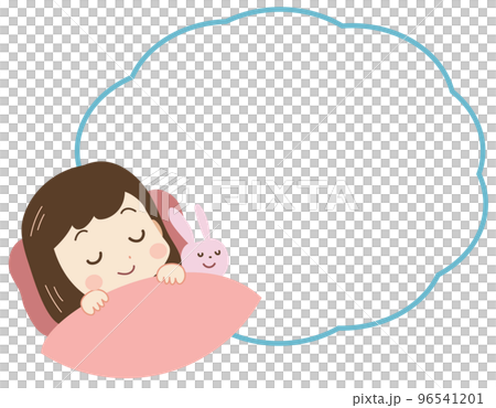 睡眠を眠る子どものイラスト フキダシ入り 睡眠を眠る子どものイラスト フキダシ入り 96541201