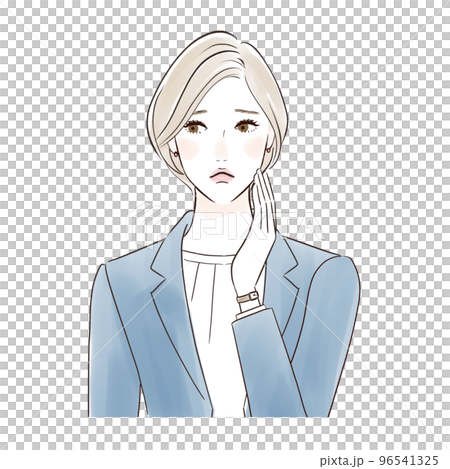 擔心的中年婦女 96541325