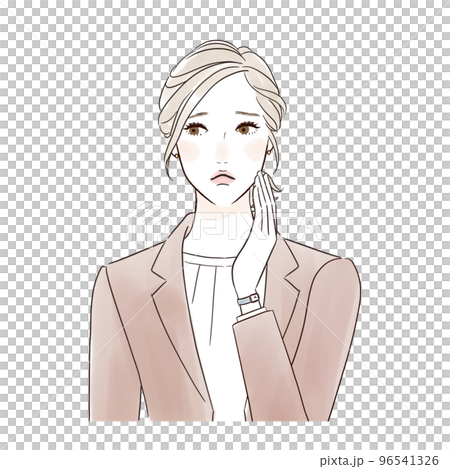 擔心的中年婦女 96541326