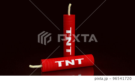 The tnt  dynamite on black background  3d rendering 96541720