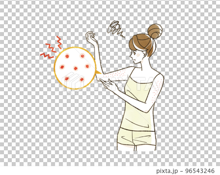 二の腕の肌荒れに悩んでいる女性 96543246