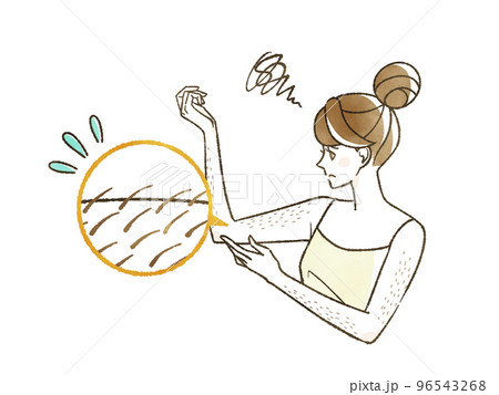 腕のムダ毛を気にしている女性 96543268