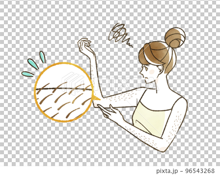 腕のムダ毛を気にしている女性 96543268