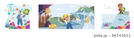 Play to earn games created on basis of blockchain project with elements of NFT, gamification content 96543651