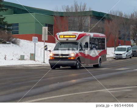 Nov 22, 2022. Calgary, Alberta, Canada. A Calgary Transit General Motors Duramax with diesel engine medium duty truck and van during winter. Nov 22, 2022. Calgary, Alberta, Canada. A Calgary Transit General Motors Duramax with diesel engine medium duty truck and van during winter. 96544066