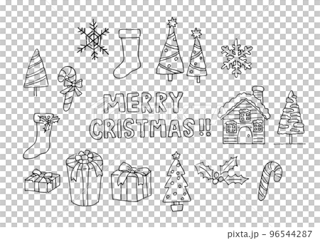 クリスマス手描きイラストセット 96544287