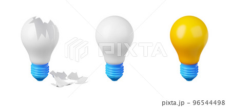 3D render light bulbs isolated on background 96544498