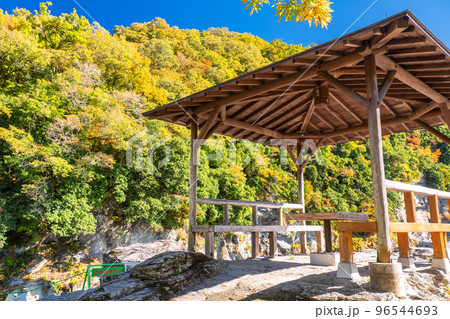《埼玉県》秋の長瀞・紅葉の岩畳 96544693