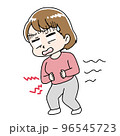 腹痛になる女性のイラスト 96545723