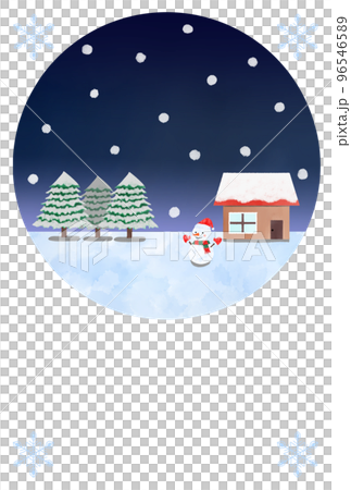 具有復制空間的雪景明信片模板 96546589