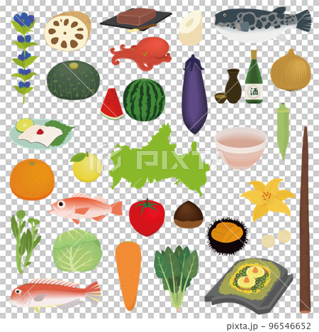 Illustration of special products of Yamaguchi Prefecture 96546652