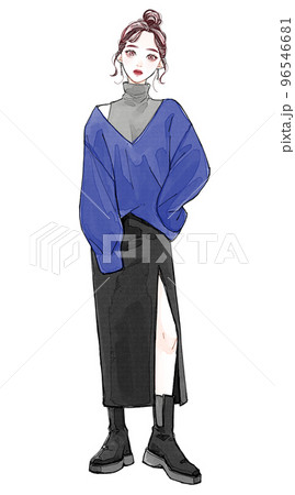 ブルーニットコーデ ブルーニットコーデ 96546681