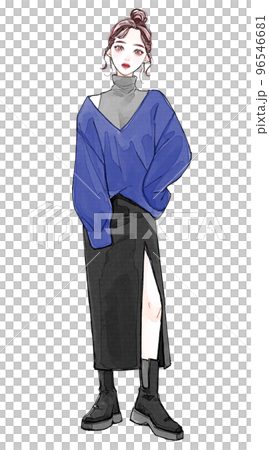 藍色針織裝 96546681